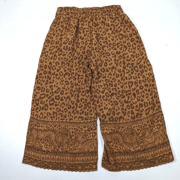 Soft Surroundings Pants Women's Size Large Brown Haya Crop Mocha Leopard - Picture 4 of 7